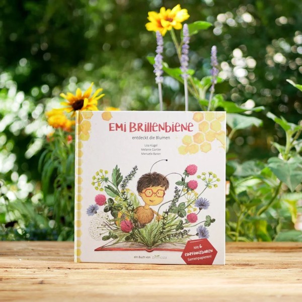Kinderbuch Emi Brillenbiene mit Samenkärtchen zum Einpflanzen