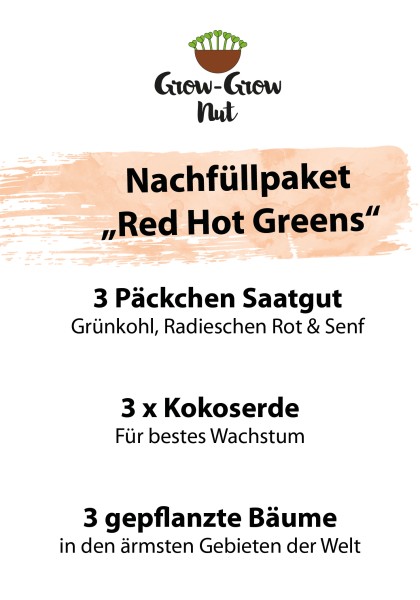 Grow-Grow Nut Nachfüllpaket "Red Hot Greens"