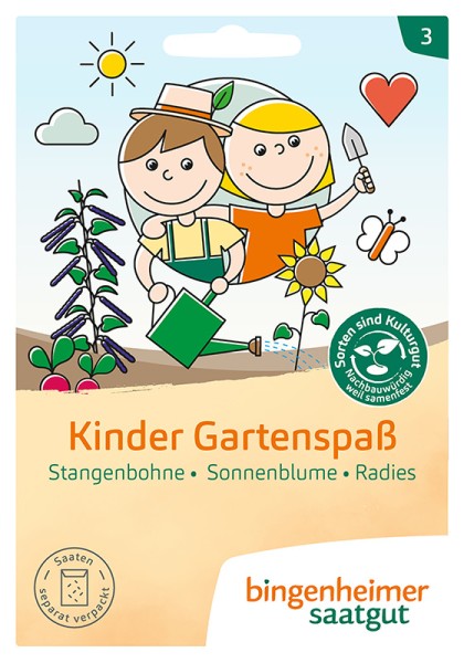 Kinder Gartenspaß: Bohne, Sonnenblume, Radieschen